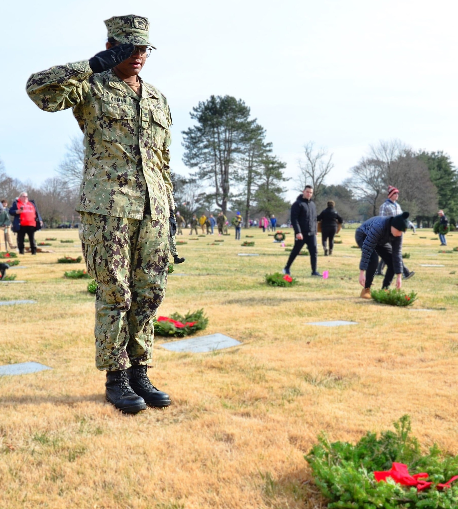 cadet saluting grave #2 Dec 2025 drill